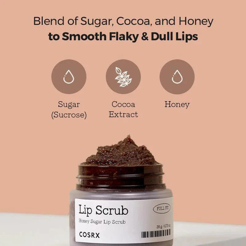 COSRX Honey Sugar Lip Scrub (20g) – Gentle Exfoliating Lip Scrub for Soft, Smooth ; Hydrated Lips