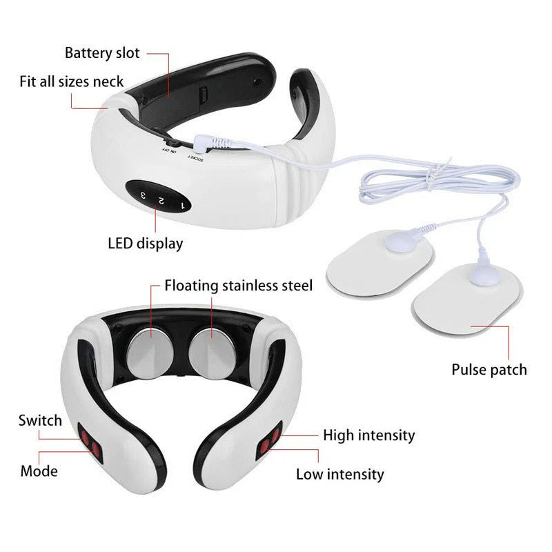 Smart Electric Pulse Neck Massager – EMS Cervical Neck  Shoulder Pain Relief Massager