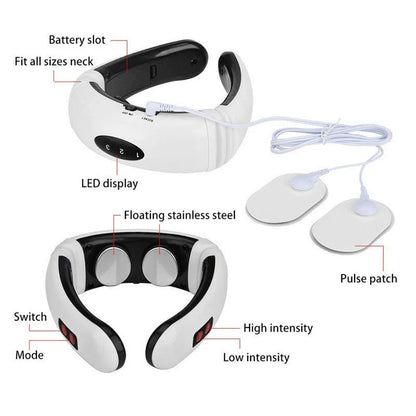 Smart Electric Pulse Neck Massager – EMS Cervical Neck  Shoulder Pain Relief Massager