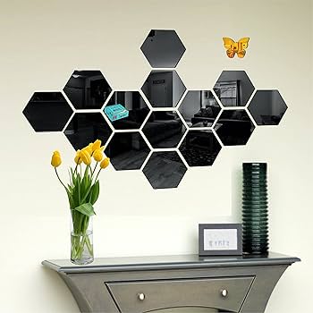 Hexagon Style Acrylic Mirror Wall Decor