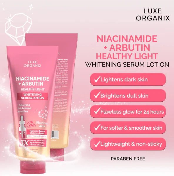 Luxe Organix Whitening Serum Lotion Collection – 24H Hydration &amp; Radiant Skin (350ml)