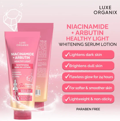 Luxe Organix Whitening Serum Lotion Collection – 24H Hydration &amp; Radiant Skin (350ml)