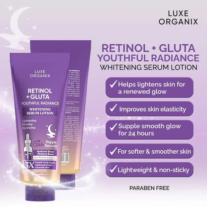 Luxe Organix Whitening Serum Lotion Collection – 24H Hydration &amp; Radiant Skin (350ml)