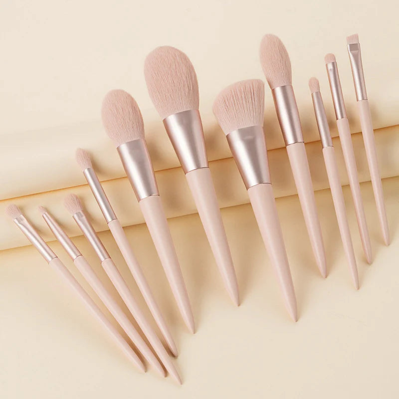 11-Piece Professional Makeup Brush Set with Ribbon Storage Bag