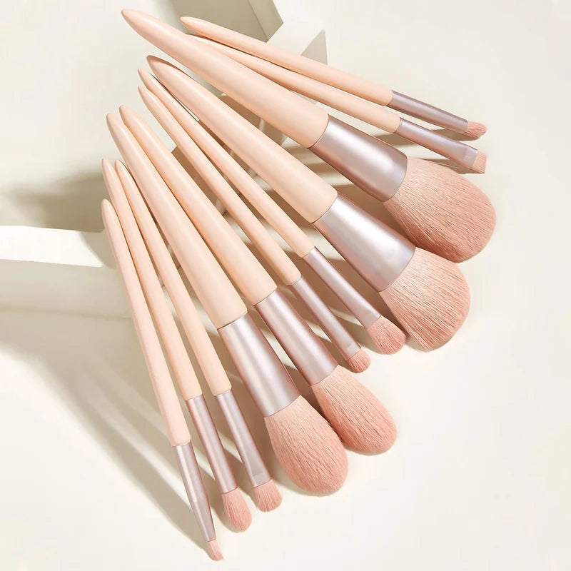 11-Piece Professional Makeup Brush Set with Ribbon Storage Bag
