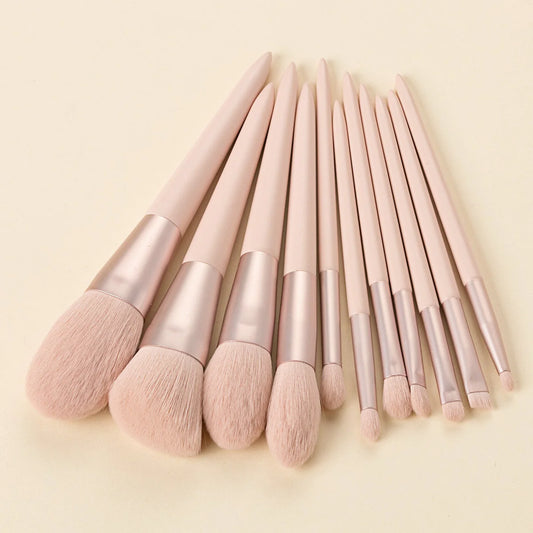 11-Piece Professional Makeup Brush Set with Ribbon Storage Bag
