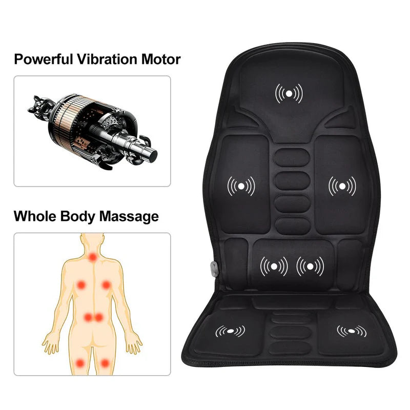 Deluxe Heated Seat Massage Cushion – Full Body Massage Chair Pad for Home, Office Car