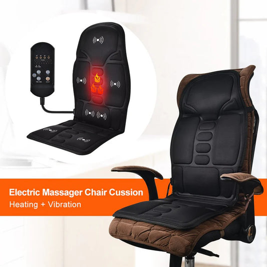 Deluxe Heated Seat Massage Cushion – Full Body Massage Chair Pad for Home, Office Car