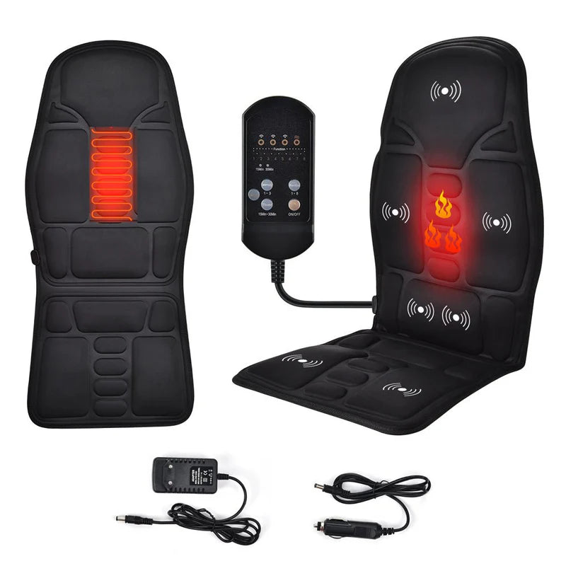 Deluxe Heated Seat Massage Cushion – Full Body Massage Chair Pad for Home, Office Car