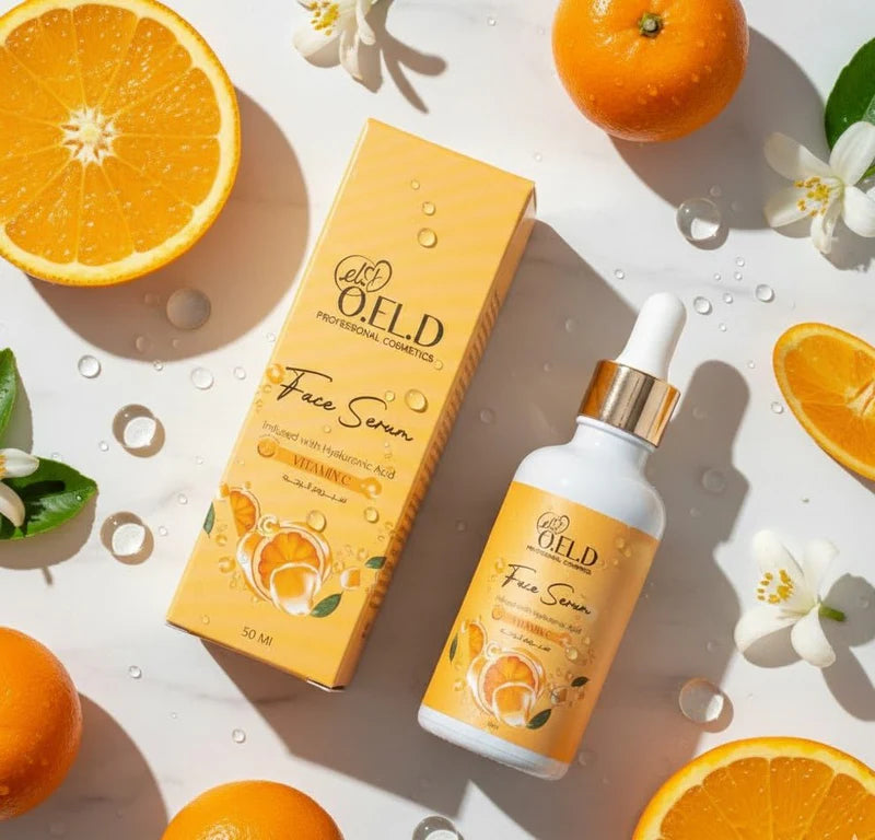 O.E.L.D Professional Cosmetics Vitamin C Face Serum – Brightening & Hydrating Serum with Hyaluronic Acid (50ml)